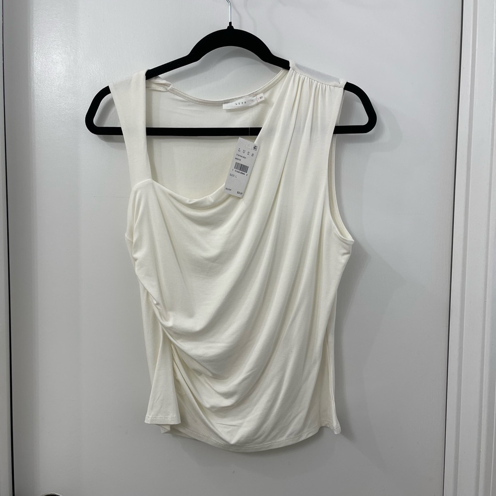 Lush Cream Drape Tank Top